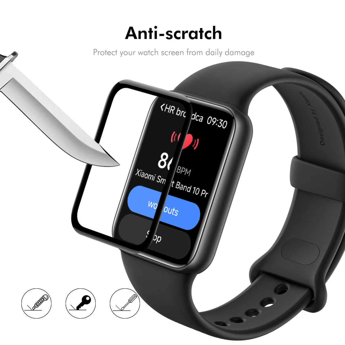 HAT PRINCE for Xiaomi Smart Band 10 Pro 2Pcs Screen Protector ENKAY  3D Curved PC + PMMA Ultra Clear Film
