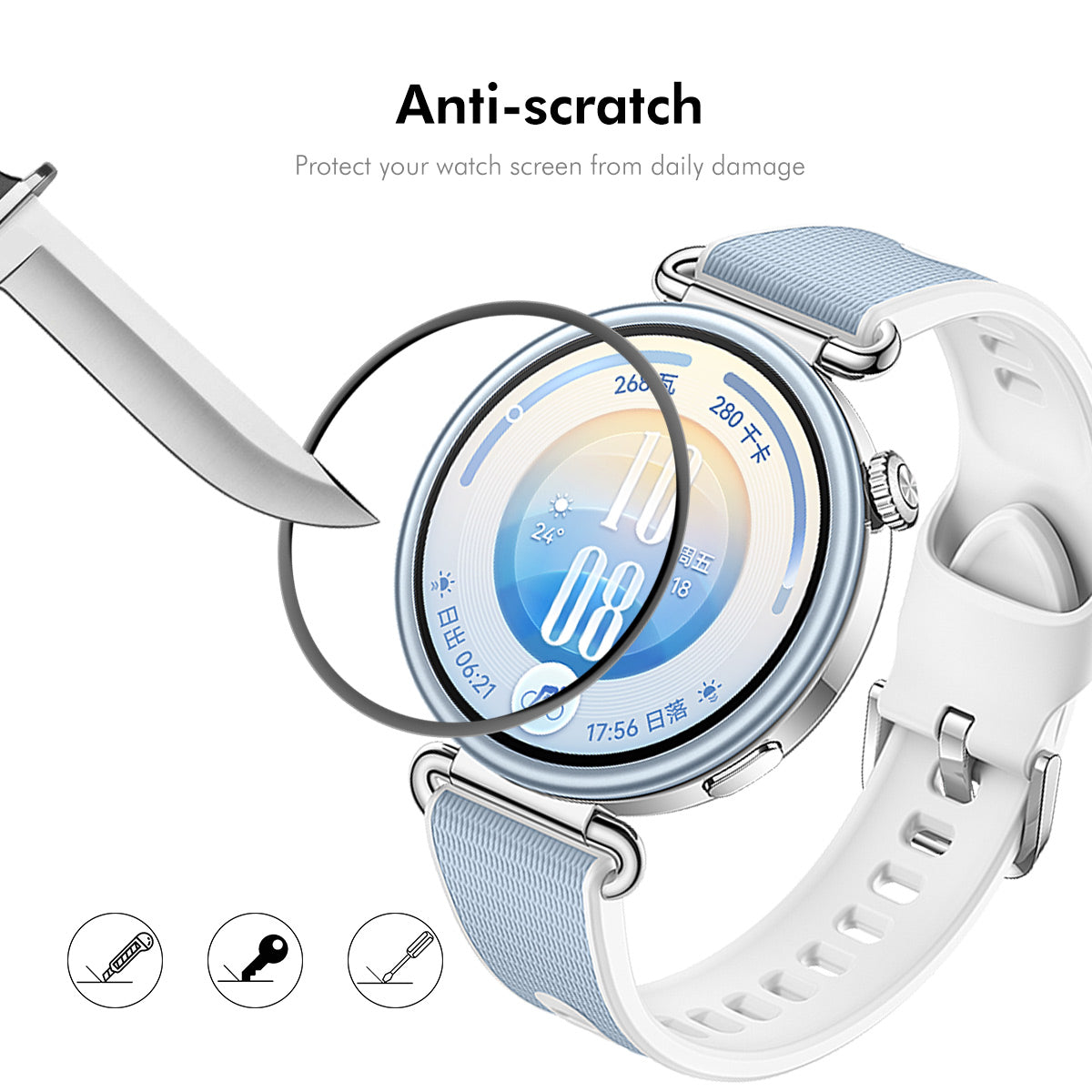 HAT PRINCE for Huawei Watch GT 7 41mm 2Pcs Screen Protector ENKAY  3D Curved PC + PMMA Ultra Clear Film