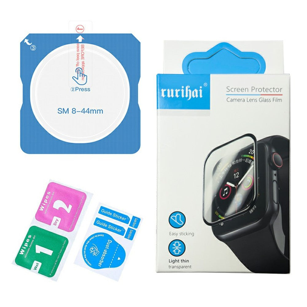 RURIHAI for Samsung Galaxy Watch9 44mm Tempered Glass Watch Screen Protector 0.26mm 2.5D HD Clear Easy Installation Glass Film