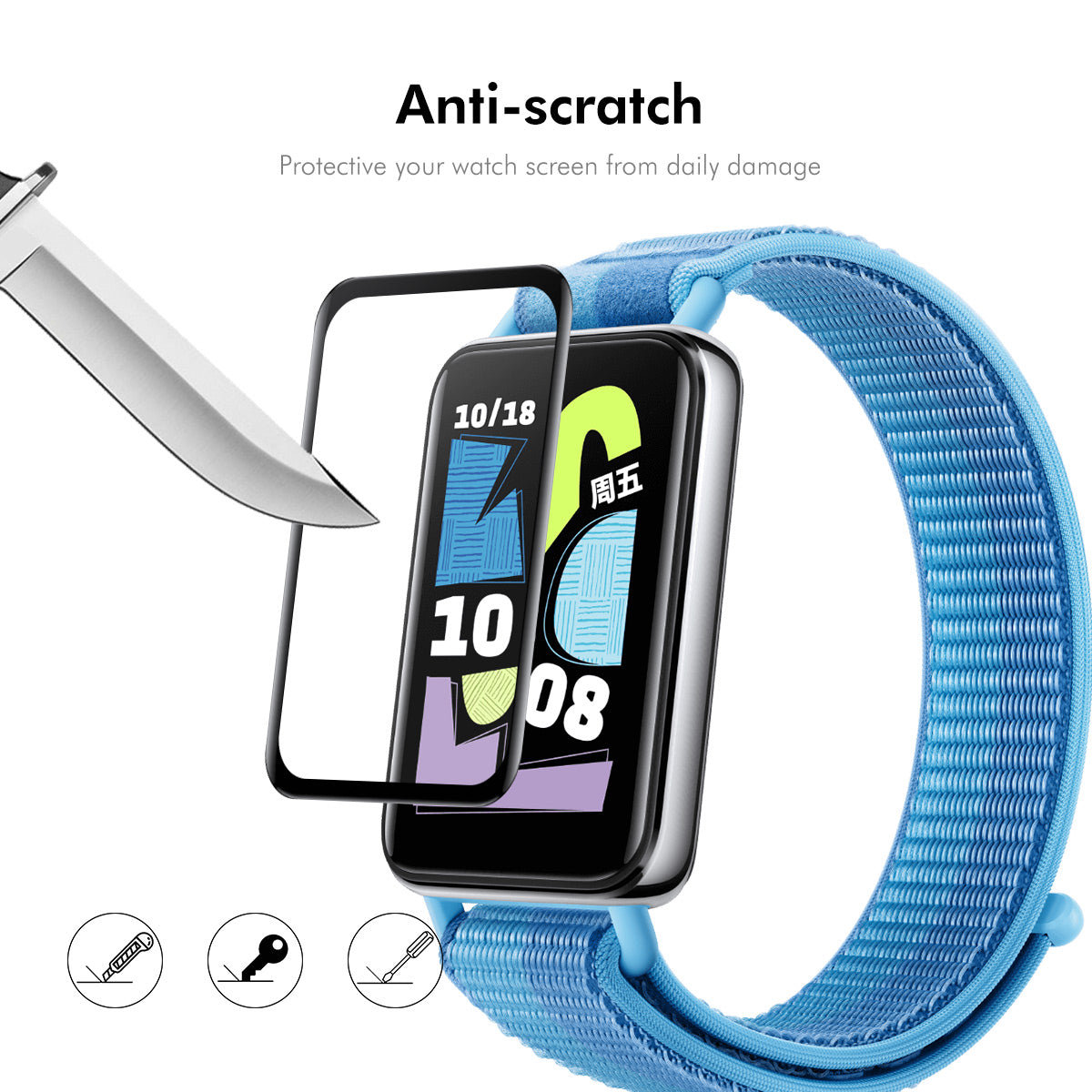 HAT PRINCE for Huawei Band 11 NFC / Honor Band 11 Screen Protector ENKAY  3D Curved PC + PMMA Ultra Clear Film