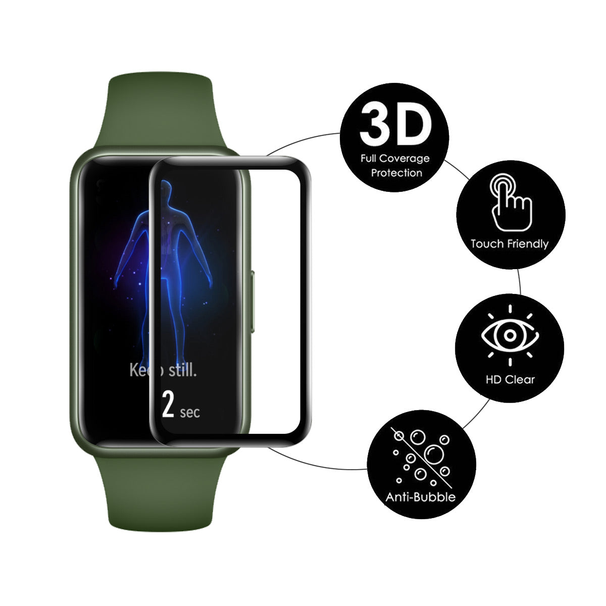HAT PRINCE for Xiaomi Smart Band 11 Active Screen Protector ENKAY 3D Curved PC + PMMA Ultra Clear Film