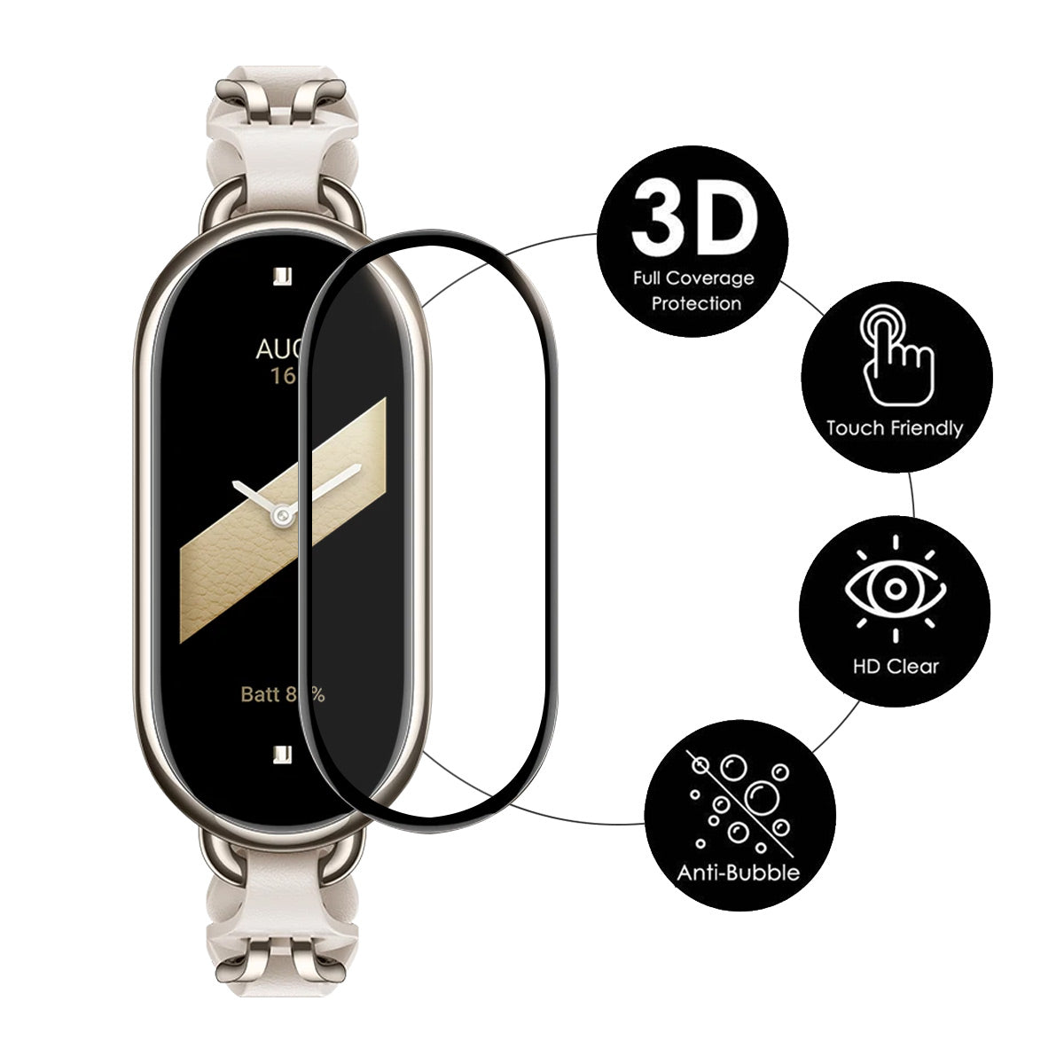 HAT PRINCE for Xiaomi Smart Band 11 NFC / Xiaomi Smart Band 11 Screen Protector ENKAY 3D Curved PC + PMMA Ultra Clear Film