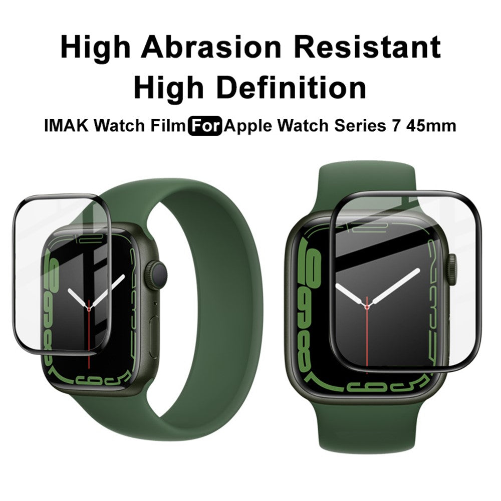 IMAK Full Coverage Ultra Clear PMMA Glass Screen Protector Film for Apple Watch Series 9 / 8 / 7 45mm