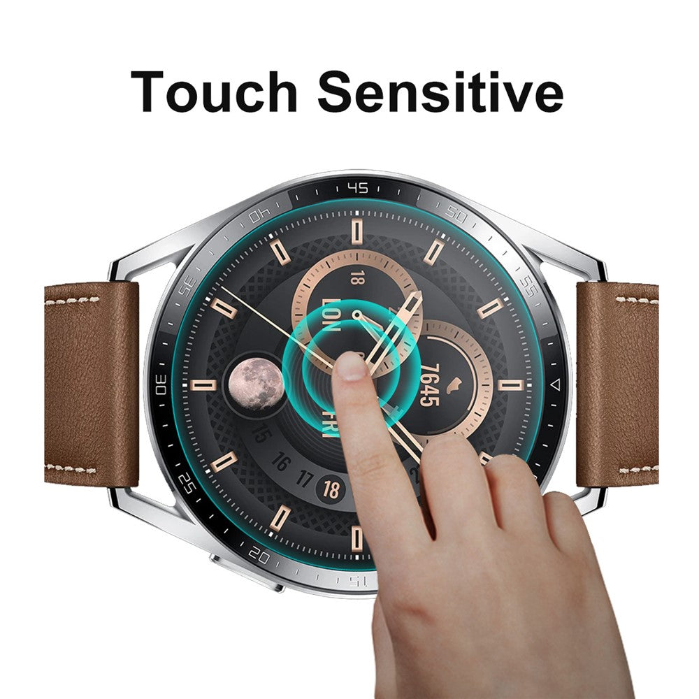 ENKAY HAT PRINCE 2Pcs/Pack HD Clear Scratch-resistant 0.2mm 9H Hardness 2.15D Arc Edge Tempered Glass Screen Protector for Huawei Watch GT 3 46mm