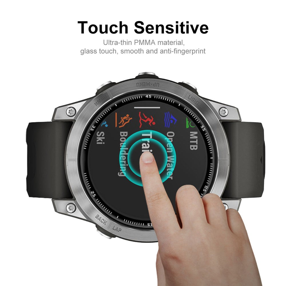 ENKAY HAT PRINCE 2Pcs/Set Ultra Clear Watch Screen Protector for Garmin Fenix 7, 3D Curved Soft PC Edge + PMMA Full Size Film with Scale