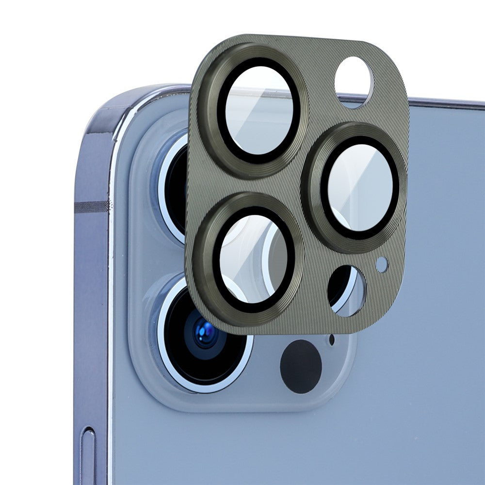 ENKAY HAT PRINCE Kameralinsskydd för iPhone 13 Pro / 13 Pro Max, Högtransparent Aluminiumlegering + Härdat Glas Kameraskydd Skärmskydd