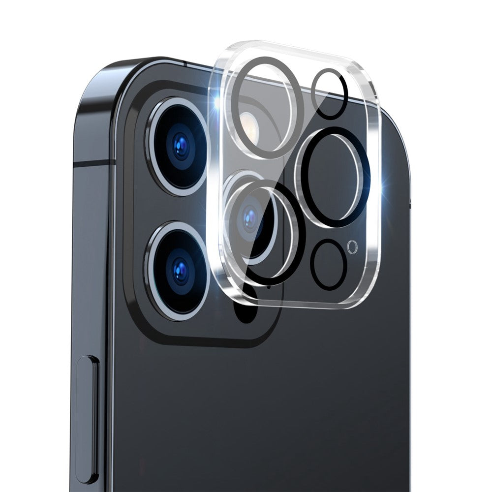 ENKAY HAT PRINCE til iPhone 14 Pro 6.1 tommer / 14 Pro Max 6.7 tommer Kameraglasbeskytter i hærdet glas Fuld størrelse beskyttelsesfilm, sort ring version