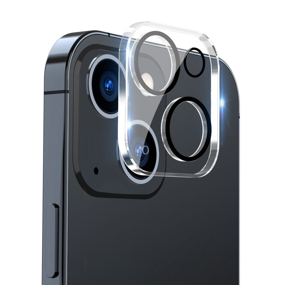 ENKAY HAT PRINCE til iPhone 13 6.1 tommer / 13 mini 5.4 tommer hærdet glas kameralinsebeskytter med fuld dækning, sort ringversion