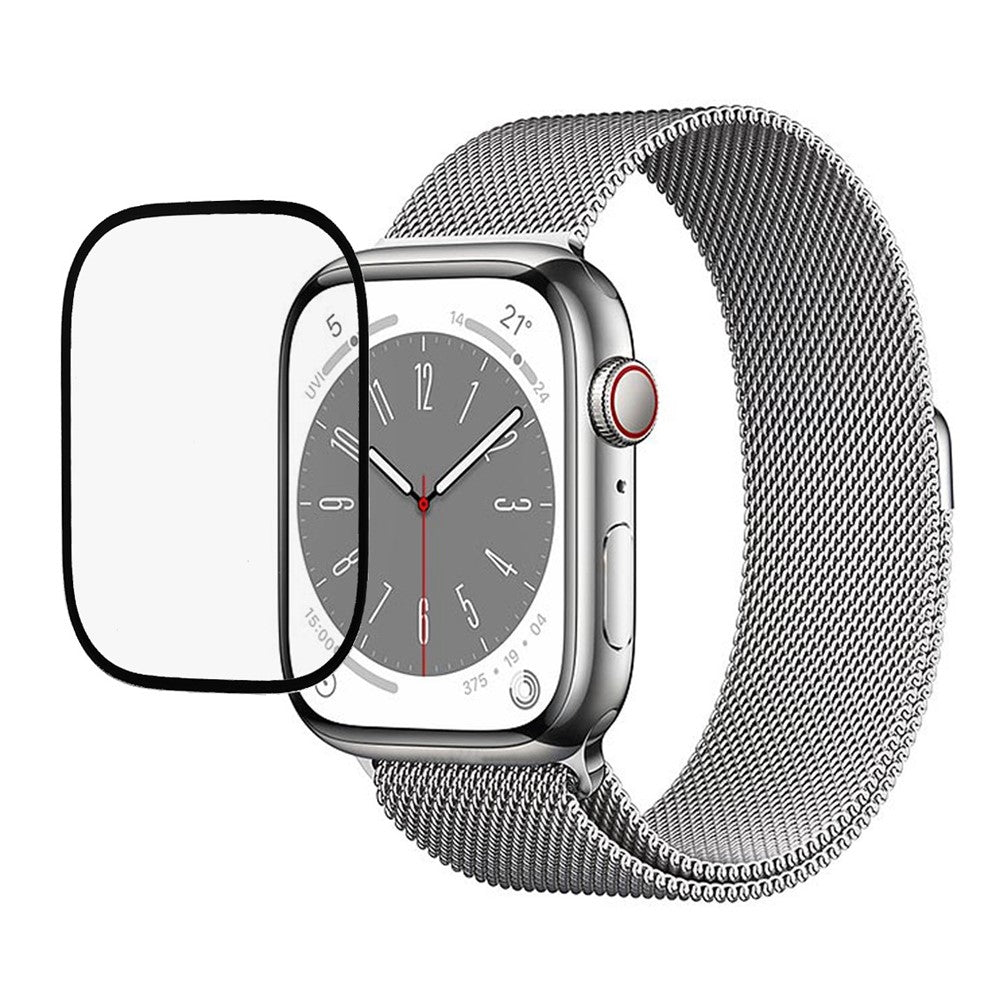 Til Apple Watch Series 9 / 8 / 7 41 mm Fuld klæbende Fuld dækning Skærmbeskytter Ridsefast Silke print Hærdet glas skærmbeskytter HD skærmfilm