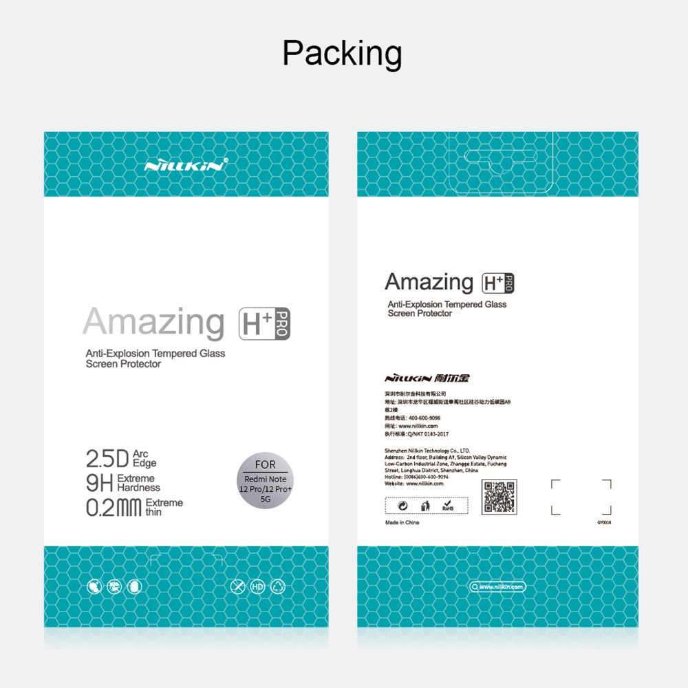 NILLKIN H+Pro För Xiaomi Redmi Note 12 Pro+ 5G / Note 12 Pro 5G / Note 12 Pro Speed 5G / Poco X5 Pro 5G Anti-olje AGC Glas Skärmskydd HD Klar Reptålig mobilskärmfilm