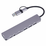 2218TU 8 in 1 USB Hub Adapter USB / Type-C to USB3.0 + 3 USB 2.0 + USB-C + SD / TF + 3.5mm Docking Station
