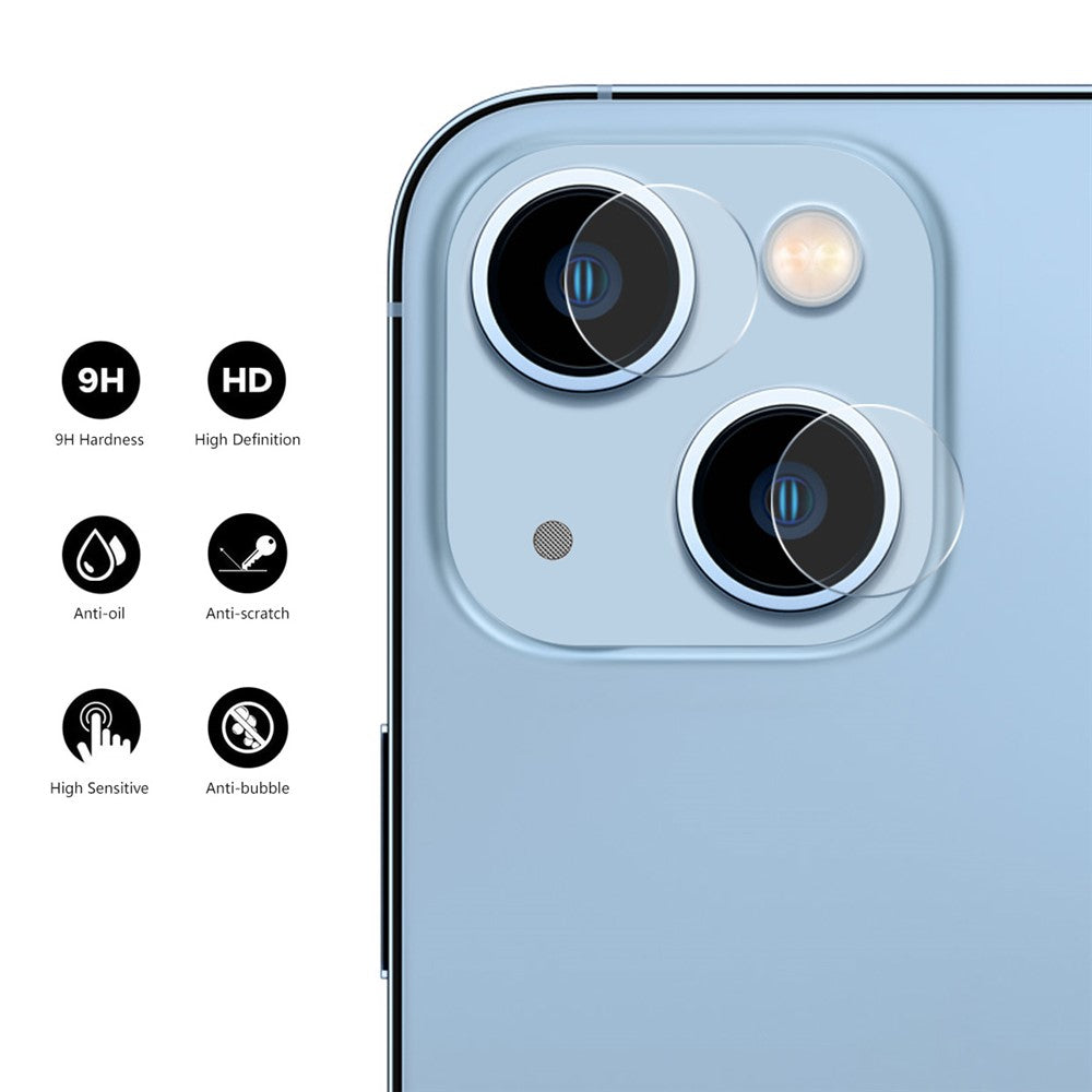 ENKAY HAT PRINCE 2 stk. / sæt til iPhone 15 / 15 Plus, 9H-hårdhed, 0,2 mm film, bagkameralinsebeskytter i højstyrke aluminium-silikatglas