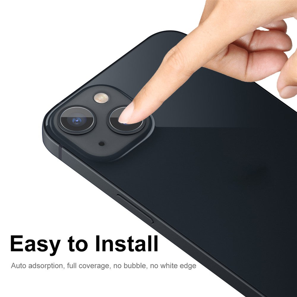 ENKAY HAT PRINCE 2 stk. / sæt til iPhone 15 / 15 Plus, 9H-hårdhed, 0,2 mm film, bagkameralinsebeskytter i højstyrke aluminium-silikatglas
