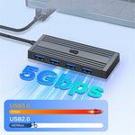KAWAU H305-120 højhastigheds 4-ports USB-hub USB 3.0-splitterudvidelse til bærbar computer, flashdrev, tastatur