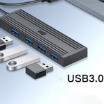KAWAU H305-120 højhastigheds 4-ports USB-hub USB 3.0-splitterudvidelse til bærbar computer, flashdrev, tastatur