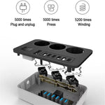 EU Plug 3000W High Power Strip 2m Extension Cable 3 AC Outlets with 6 USB Output Port (CE Certified)