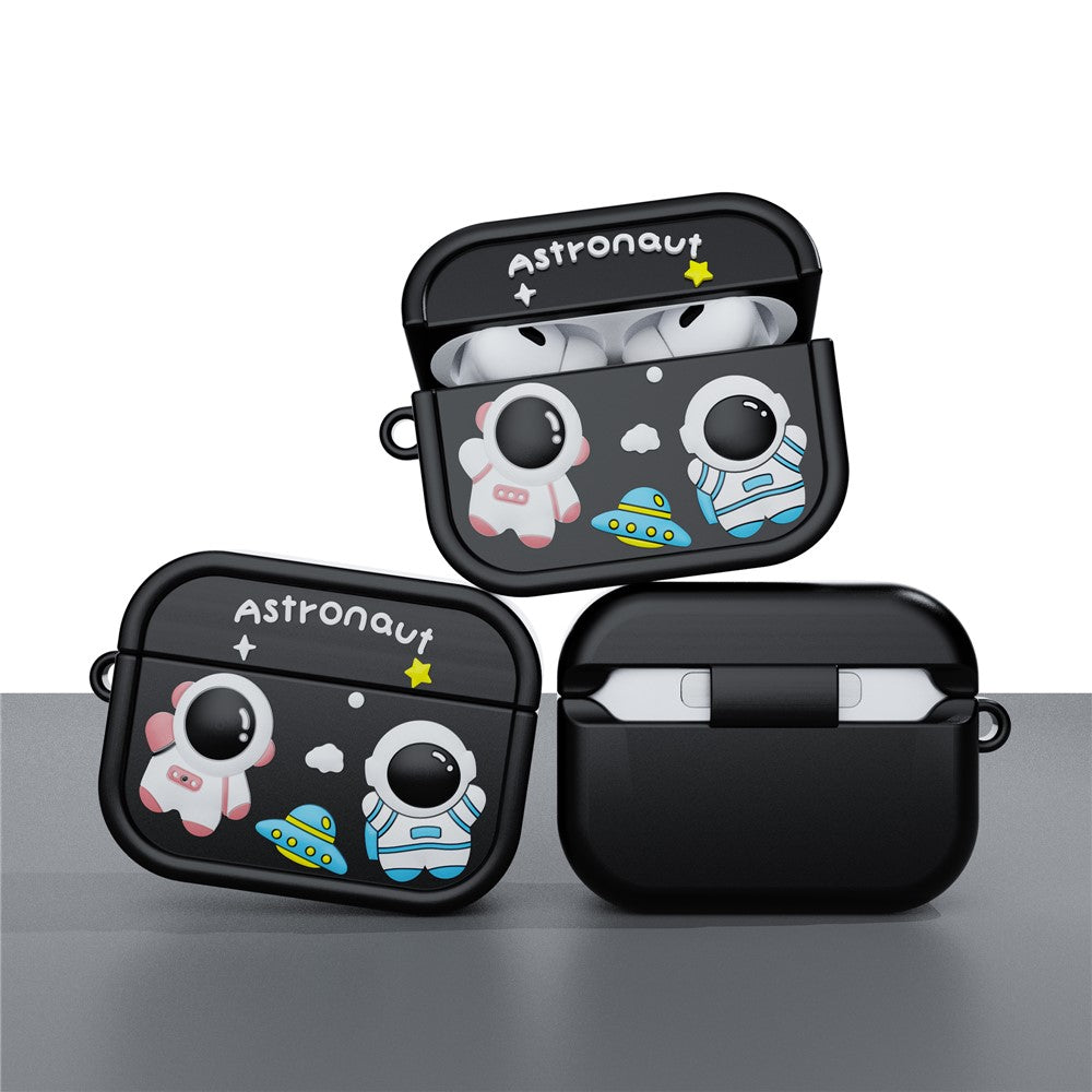 Til AirPods Pro 2 Cover Sødt Astronaut Design Silikone Høretelefoncover med Karabin