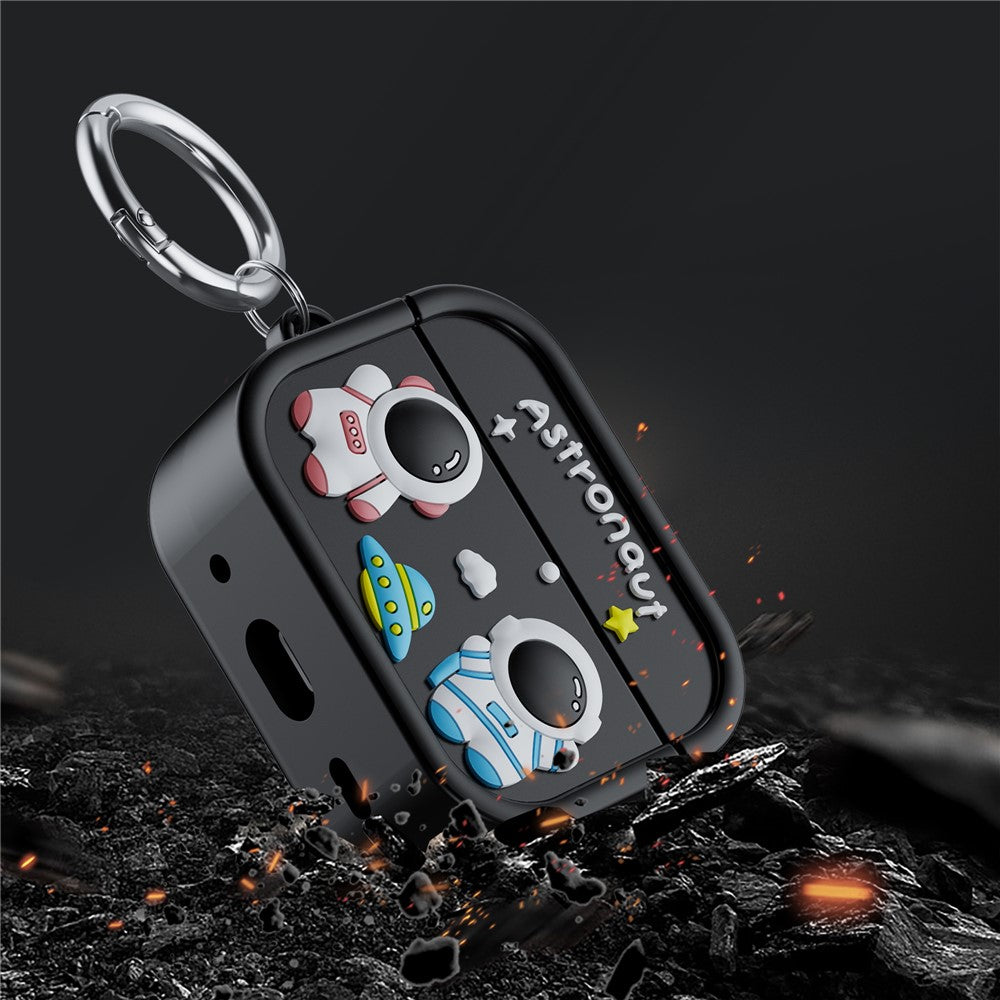 Til AirPods Pro 2 Cover Sødt Astronaut Design Silikone Høretelefoncover med Karabin