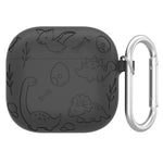Til AirPods 4 Cover Unikt Dinosaur Design Flydende Silikone Høretelefoncover med Karabin