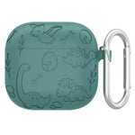 Til AirPods 4 Cover Unikt Dinosaur Design Flydende Silikone Høretelefoncover med Karabin