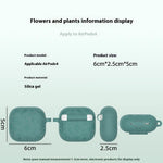 Til AirPods 4 Etui Blomstermønster Flydende Silikone Høretelefoncover med Karabinhage