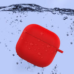 For AirPods 4 Silicone Case Soft Wireless Earbud Organizer Cover Thickness 1.5mm with Carabiner