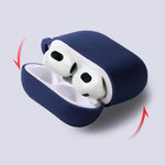 For AirPods 4 Silicone Case Soft Wireless Earbud Organizer Cover Thickness 1.5mm with Carabiner