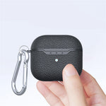 For AirPods 4 Charging Case Cover Litchi Texture Bluetooth-compatible Earbuds Shockproof TPU Case with Buckle