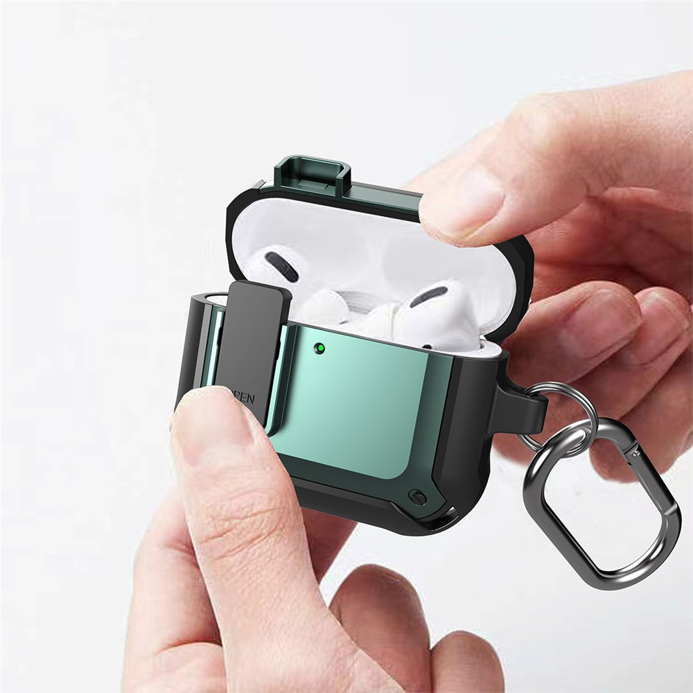 For AirPods 4 Bluetooth-compatible Earphone Cover TPU+PC Anti-Drop Case with Buckle