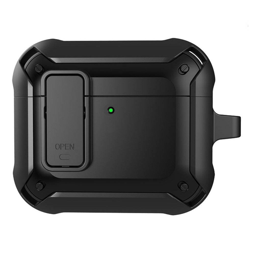For AirPods 4 Bluetooth-compatible Earphone Cover TPU+PC Anti-Drop Case with Buckle