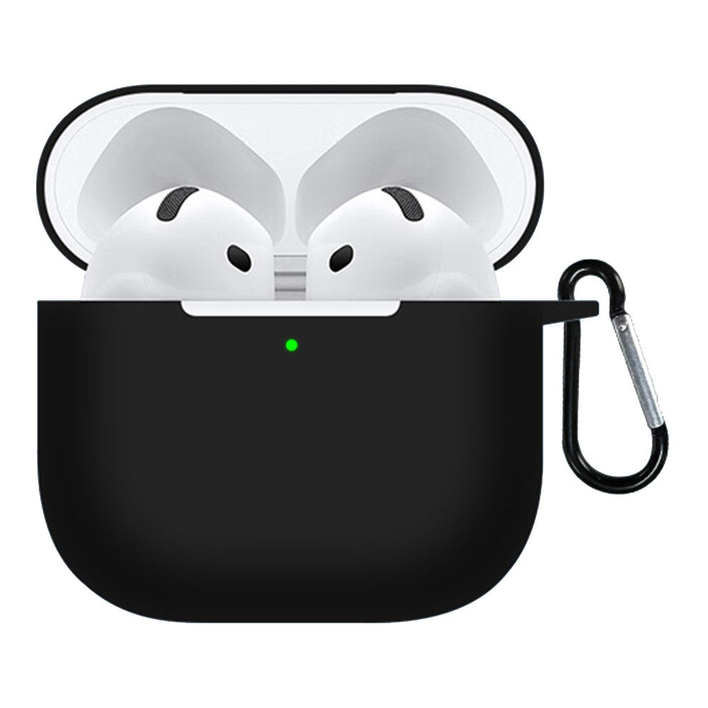 För Apple AirPods 4 Silikonskal Bluetooth-kompatibla hörlurar Skyddsfodral med krok