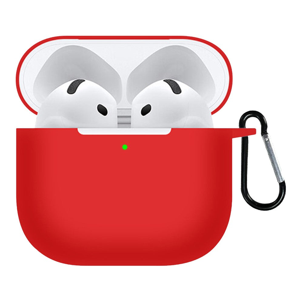 För Apple AirPods 4 Silikonskal Bluetooth-kompatibla hörlurar Skyddsfodral med krok