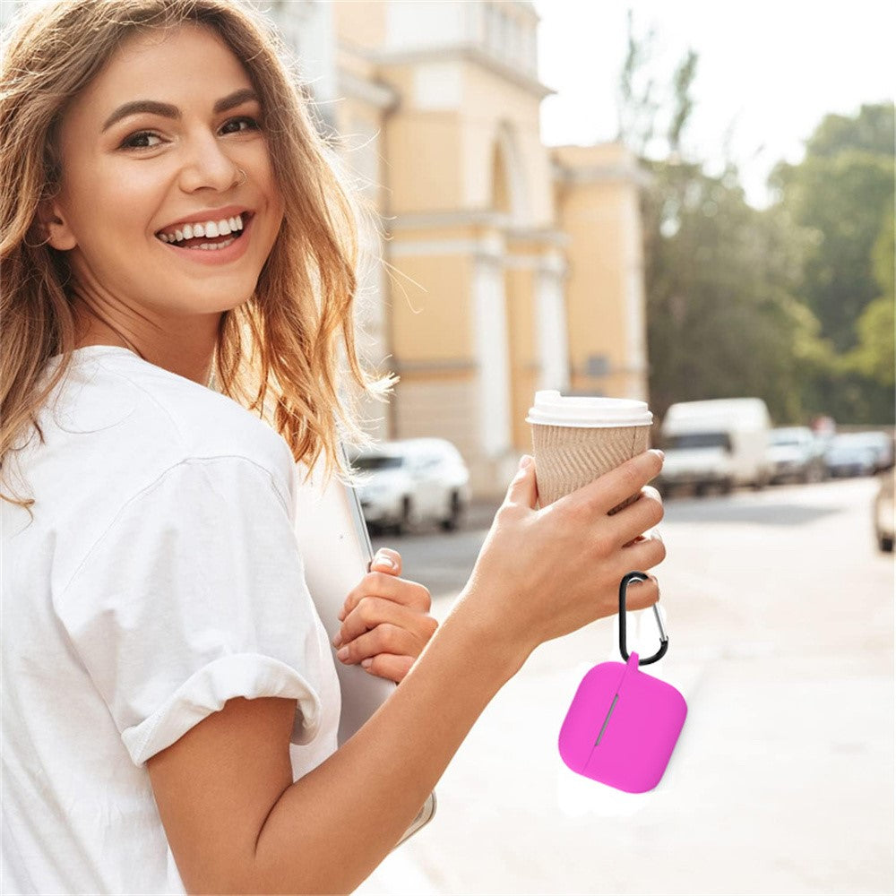 For Apple AirPods 4 Silicone Case Bluetooth-compatible Earphones Integrate Protective Sleeve with Hook