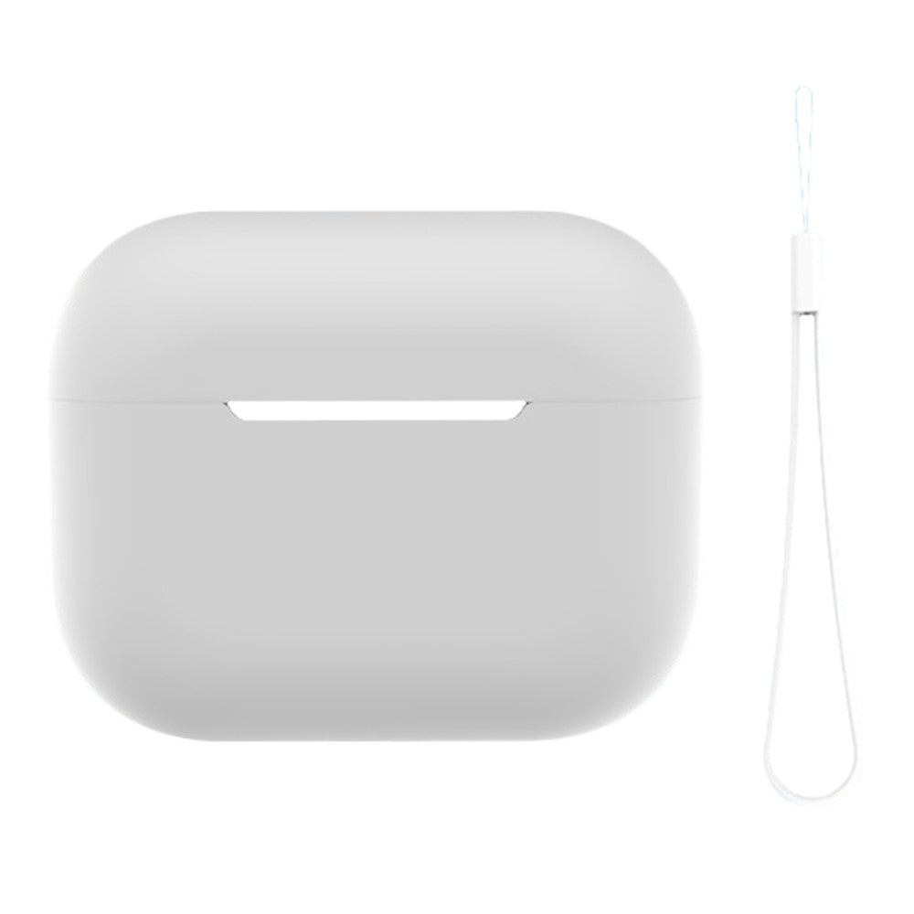 For AirPods Pro 2 Case Bluetooth-compatible Earphone Solid Color Silicone Cover with Lanyard