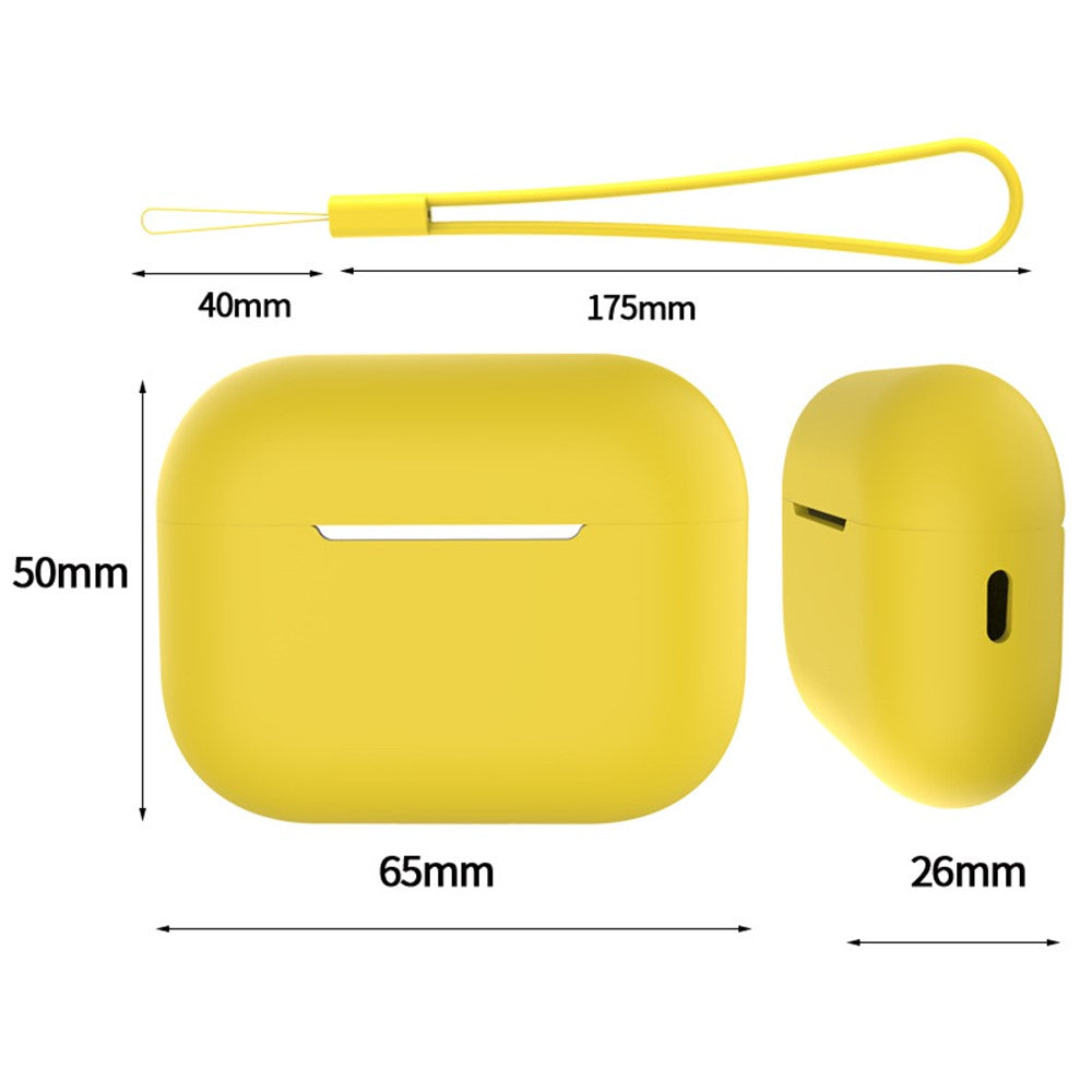 For AirPods Pro 2 Case Bluetooth-compatible Earphone Solid Color Silicone Cover with Lanyard