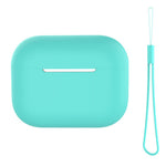 For AirPods Pro 2 Case Bluetooth-compatible Earphone Solid Color Silicone Cover with Lanyard