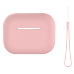 For AirPods Pro 2 Case Bluetooth-compatible Earphone Solid Color Silicone Cover with Lanyard
