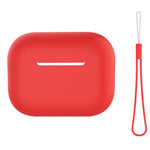 For AirPods Pro 2 Case Bluetooth-compatible Earphone Solid Color Silicone Cover with Lanyard