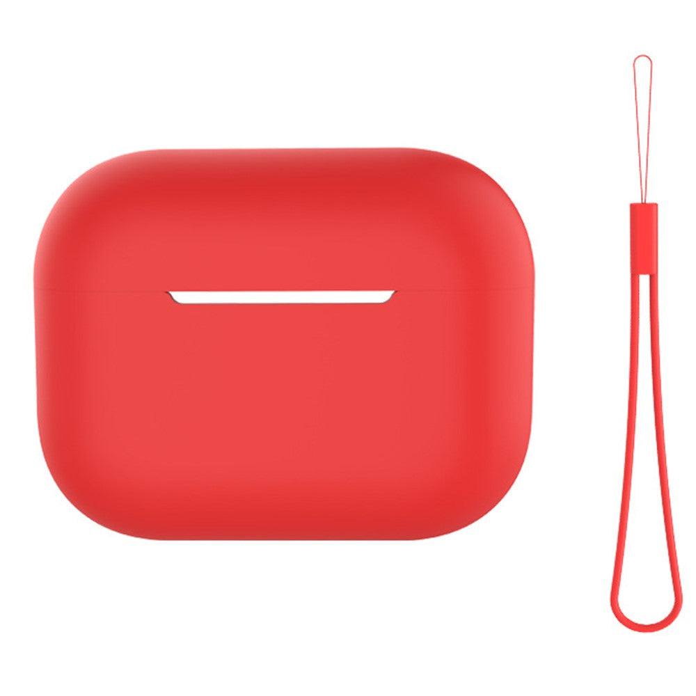 For AirPods Pro 2 Case Bluetooth-compatible Earphone Solid Color Silicone Cover with Lanyard