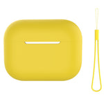 For AirPods Pro 2 Case Bluetooth-compatible Earphone Solid Color Silicone Cover with Lanyard