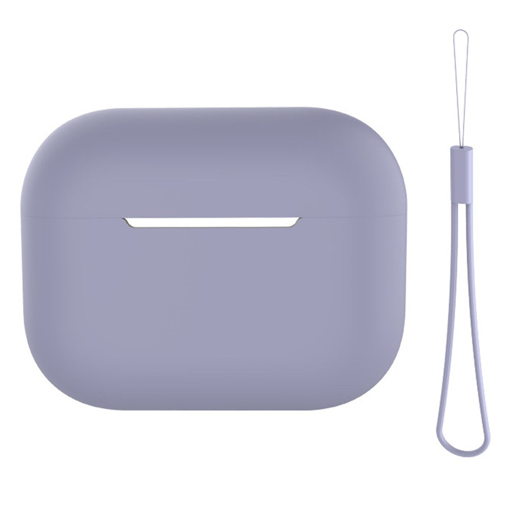 For AirPods Pro 2 Case Bluetooth-compatible Earphone Solid Color Silicone Cover with Lanyard