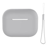 For AirPods Pro 2 Case Bluetooth-compatible Earphone Solid Color Silicone Cover with Lanyard