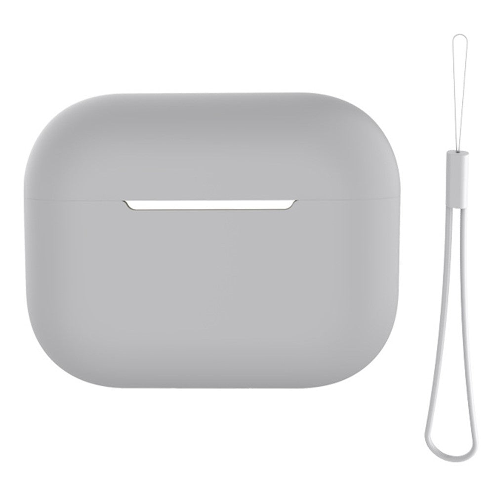 For AirPods Pro 2 Case Bluetooth-compatible Earphone Solid Color Silicone Cover with Lanyard