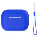 For AirPods Pro 2 Case Bluetooth-compatible Earphone Solid Color Silicone Cover with Lanyard