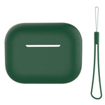 For AirPods Pro 2 Case Bluetooth-compatible Earphone Solid Color Silicone Cover with Lanyard