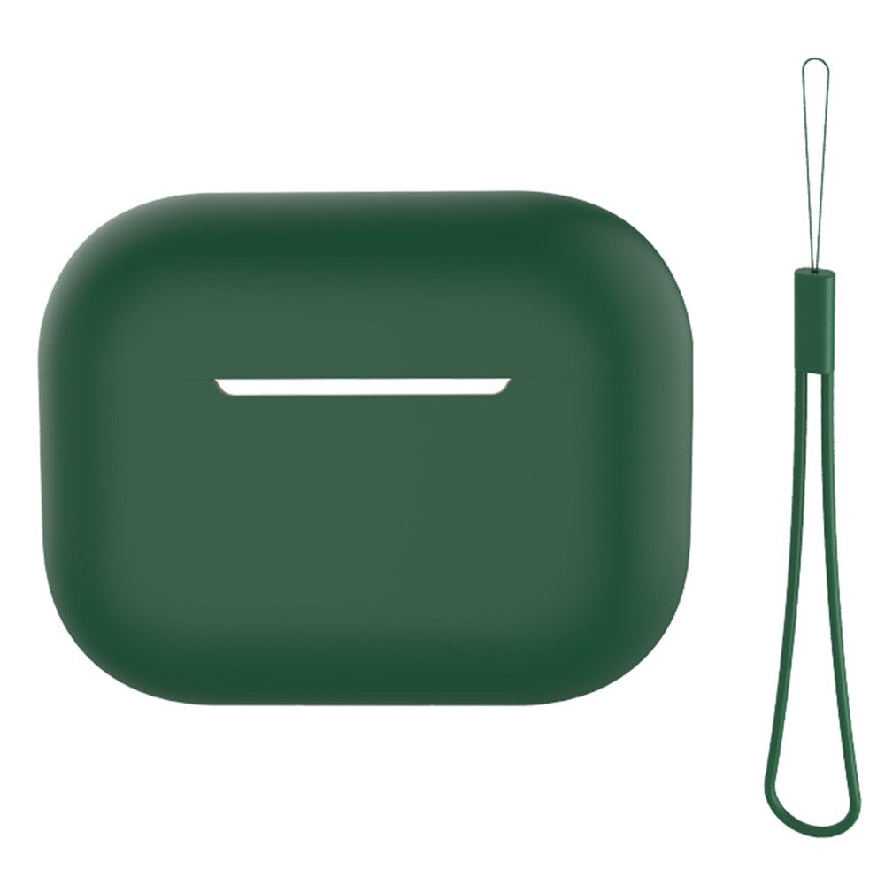 For AirPods Pro 2 Case Bluetooth-compatible Earphone Solid Color Silicone Cover with Lanyard