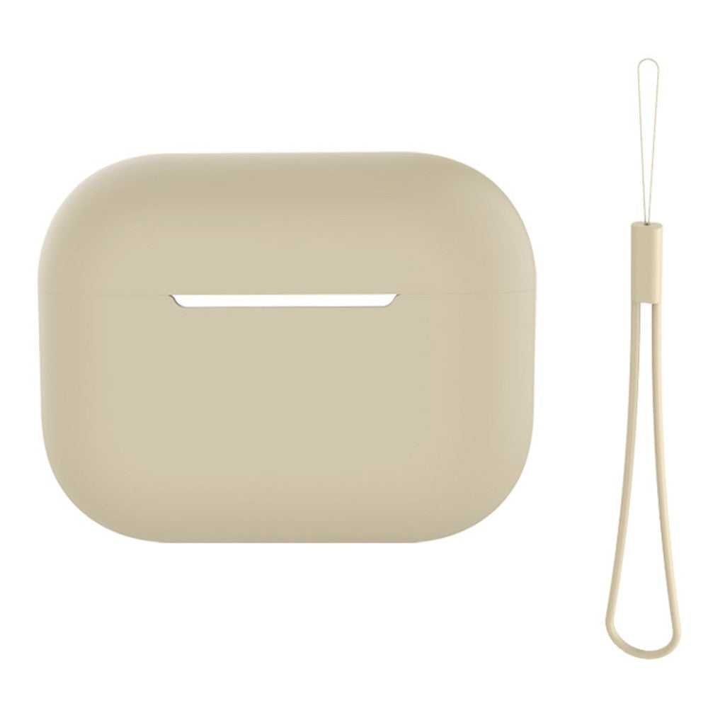 For AirPods Pro 2 Case Bluetooth-compatible Earphone Solid Color Silicone Cover with Lanyard