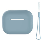 For AirPods Pro 2 Case Bluetooth-compatible Earphone Solid Color Silicone Cover with Lanyard