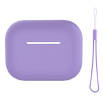 For AirPods Pro 2 Case Bluetooth-compatible Earphone Solid Color Silicone Cover with Lanyard
