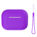 For AirPods Pro 2 Case Bluetooth-compatible Earphone Solid Color Silicone Cover with Lanyard